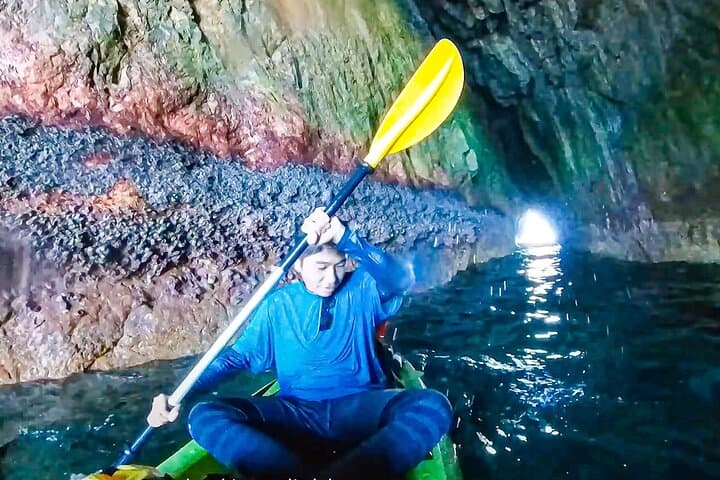 Kayak Through Tunnel Cave at Hong Kong Geopark — Ninepin Islands Sea Cave Tour photo 2