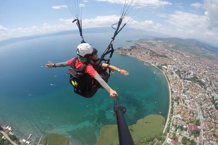 Tandem Paragliding Over Lake Ohrid: Soar Above Ohrid's UNESCO Shoreline