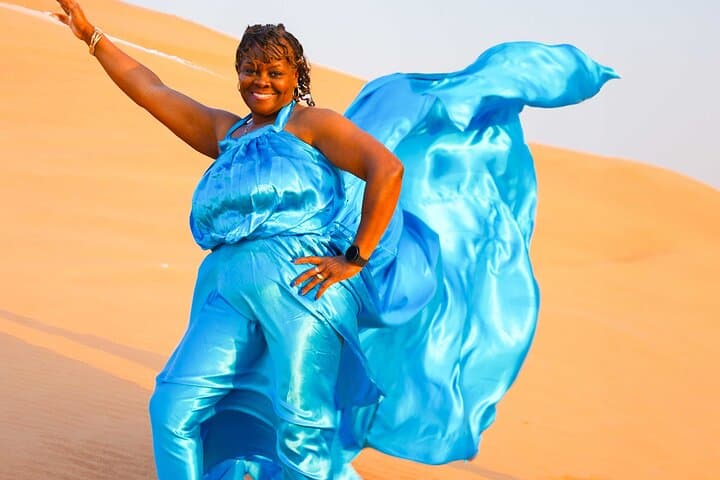 Dubai Red-Dunes Flying Dress Photoshoot — Private Luxury Desert Session photo 1