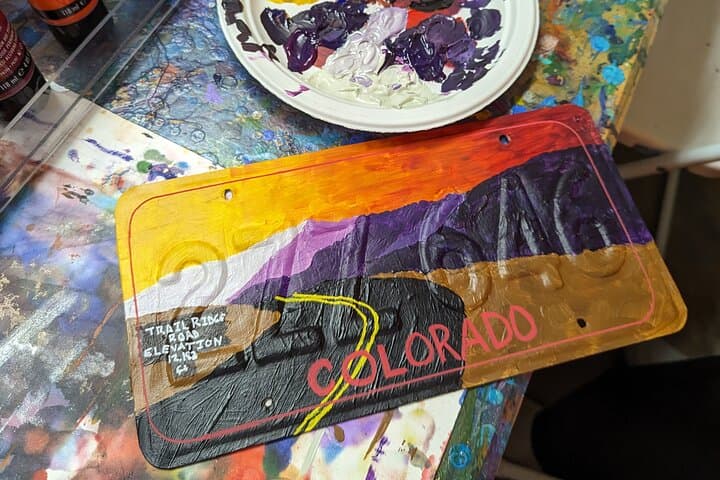Painted License Plate Class on Estes Park Riverwalk photo 6