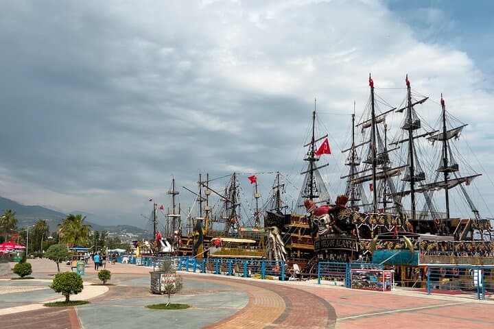 Alanya Pirate Boat Tour — Swim Stops at Lover's Cave, Cleopatra & Kerkubat