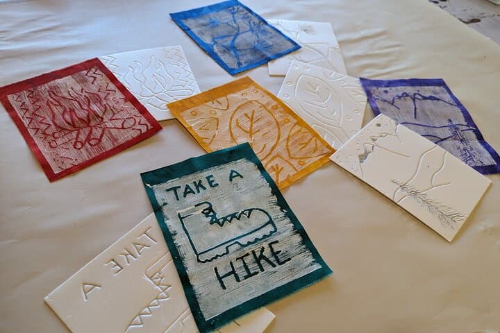 Printmaking Pennant Flags Art Kit in Estes Park — Riverwalk Fabric Printing Class photo 4