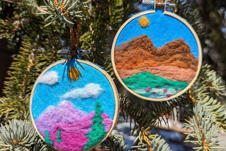 Estes Park Felted Landscape Ornament Workshop — Needle Felting Art Kit Experience