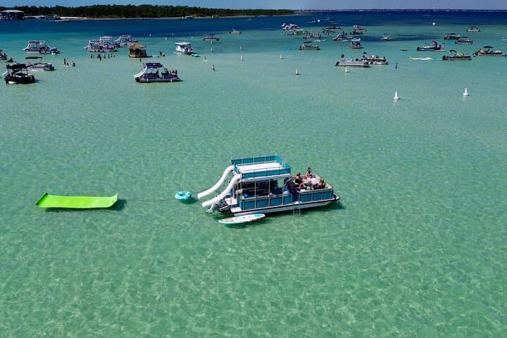 Cruise Crab Island: Private Double-Deck Pontoon Charter with Slides in Destin