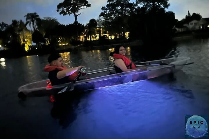 Orlando LED Glow Sunset Paddle: Clear Kayak & Champagne on Lake Ivanhoe photo 5