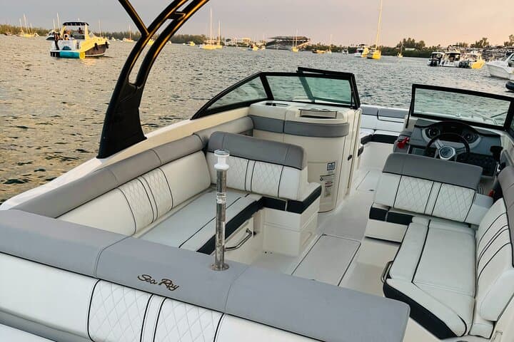 Miami private boat party and champagne swim in Biscayne Bay photo 5