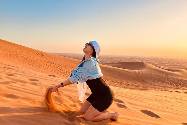 Dubai Morning Desert Safari in Lahbab: Dune Bashing, Sandboarding & Camel Ride photo 4