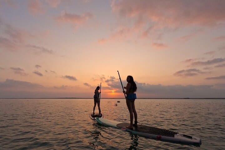 Sunrise Standup Paddleboarding on Laguna Bacalar — Cenotes & Pirate Channel Tour