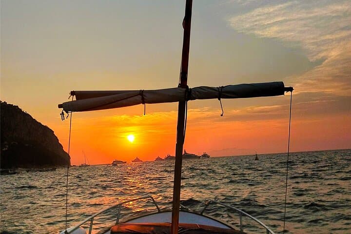 Sunset on a Classic Gozzo in Capri: Prosecco, Faraglioni & Punta Carena Views