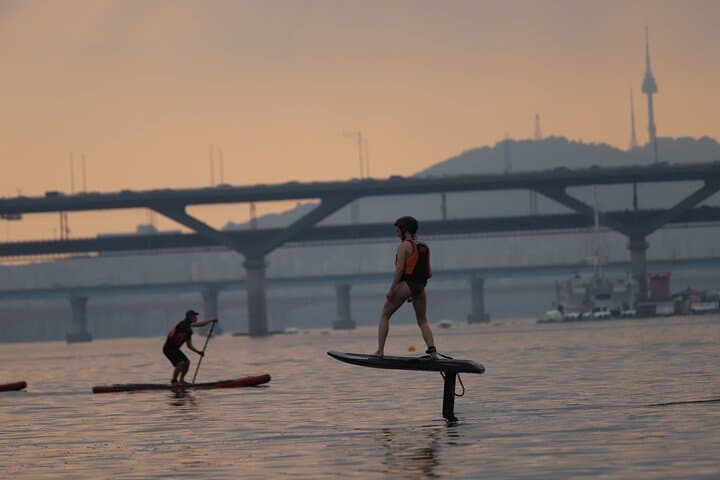 E-foiling and Windsurfing on Seoul's Han River: Ttukseom Park Experience photo 4