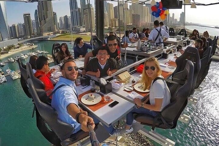 Dubai Dinner in the Sky: 90-Min Gourmet Experience Over Marina & Palm