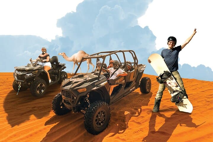 Drive a 1000cc Dune Buggy Across Dubai’s Red Sands: Sunset Safari, Sandboarding & BBQ