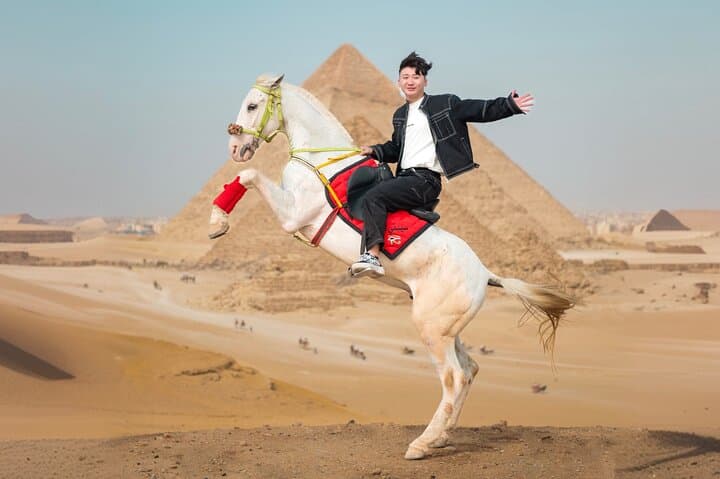 Giza Pyramids Photoshoot and Camel Tour — Jumping Horse & Sphinx Shots photo 2