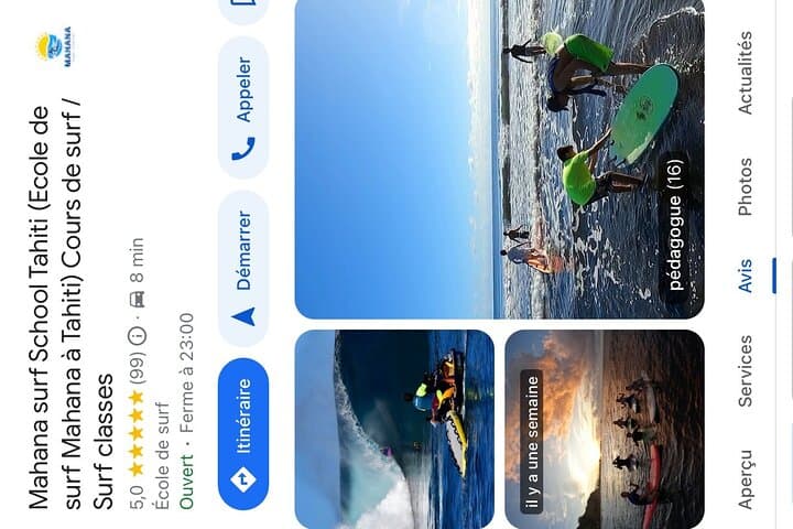 Private Ahonu Surf Lesson & Tropical Fruit Tasting in Tahiti photo 3