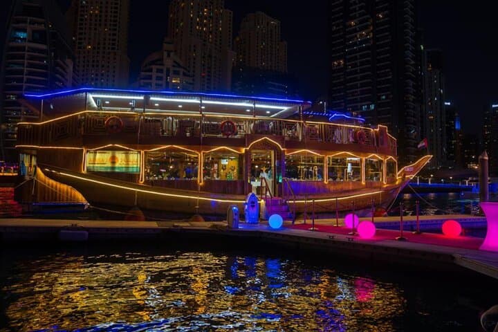 Dubai Marina Dhow Cruise Dinner with Tanura Show and Buffet
