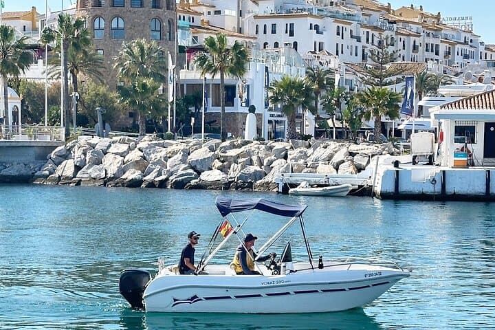 Captain a Self-Drive Boat in Marbella: Dolphin Sighting & Costa del Sol Cruise