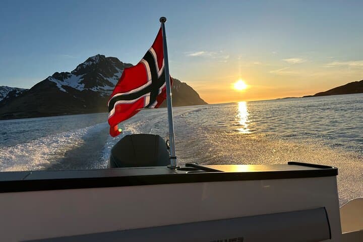 Midnight Sun Cruise in Lofoten: Private 2-Hour Nappstraumen Boat Tour from Leknes