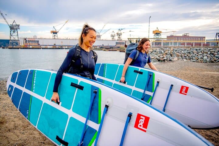 Stand-Up Paddle Boarding on San Francisco Bay from Crane Cove Park