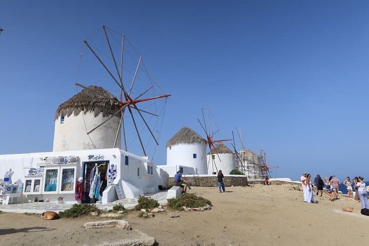 4-Hour Mykonos Adventure Walk: Windmills, Ano Mera & Kalafati Beach
