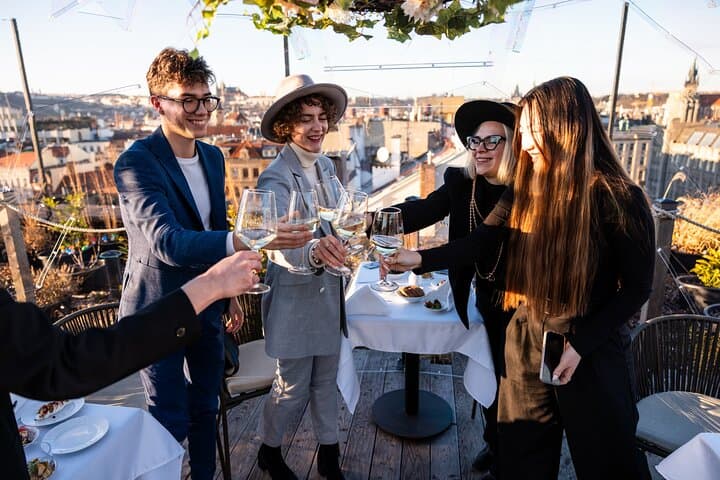 Sky Bar Prague Aperitivo — Rooftop Italian Wines with Castle Views