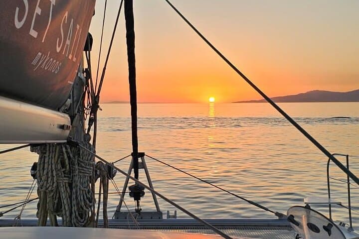 Mykonos Catamaran Sunset Cruise: Semi‑Private Sail with Wine & Snacks photo 6