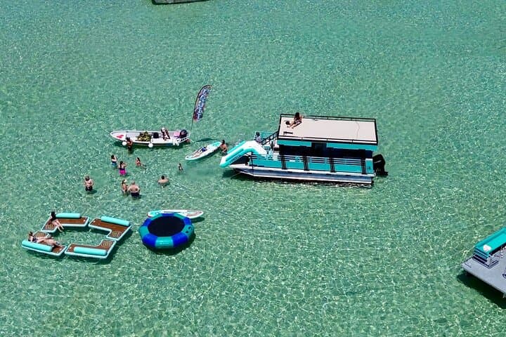 Destin Crab Island Private Pontoon Charter — Luxury Pontoon Rental with Restroom