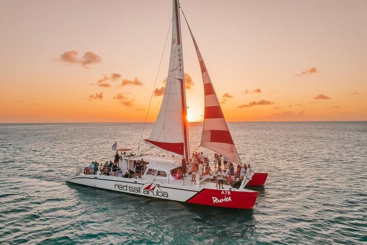 Aruba Sunset Catamaran Dinner Cruise — Open Bar & Three-Course Buffet on Palm Beach