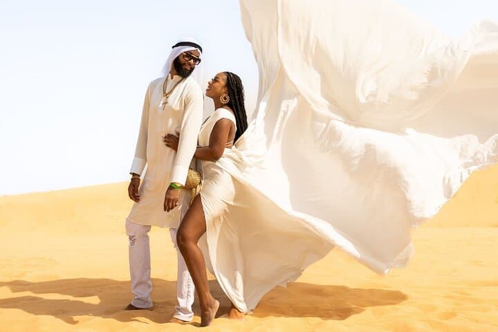 Dubai Desert Flying Dress Photoshoot: Magazine-Style Desert Session photo 3
