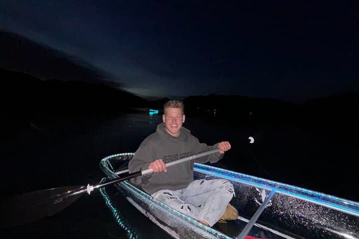 Illuminated Glass Kayak Sunset Tour on Whitefish Lake, MT photo 6