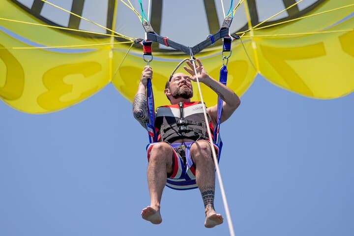 Parasailing Over the Conero Riviera: Ascending Parachute Flight from Numana photo 2