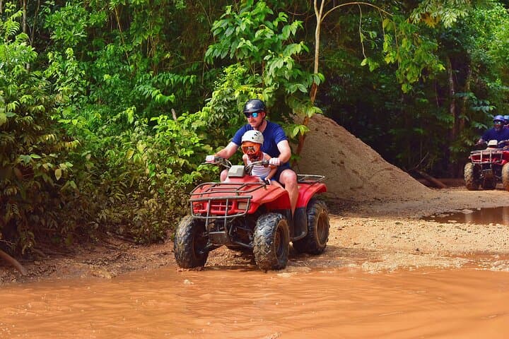 Cancun ATV & Isla Mujeres Catamaran Combo: Jungle Ziplines, Cenotes & Playa Norte photo 1