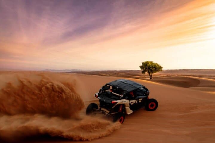 Dubai Can-Am 4-Seater Self-Drive: Camel Ride, Sand Skiing & Desert Sunset