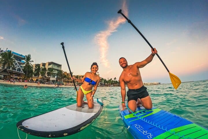 Sunset Paddleboard in Playa del Carmen: Guided SUP Session on the Caribbean Sea