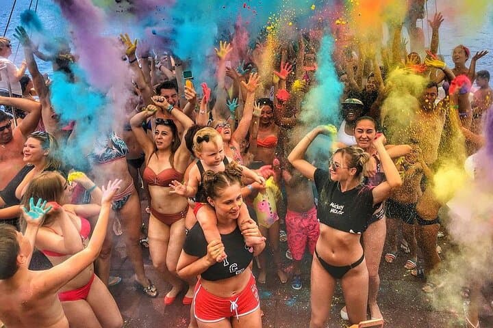 Red Dragon Foam Party Cruise: Phaselis, Cennet & Moonlight Bays from Kemer