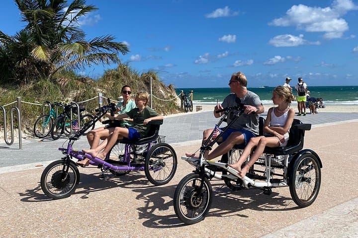 Electric Side-by-Side Trike Rentals on South Beach: Ride the Miami Beach Boardwalk