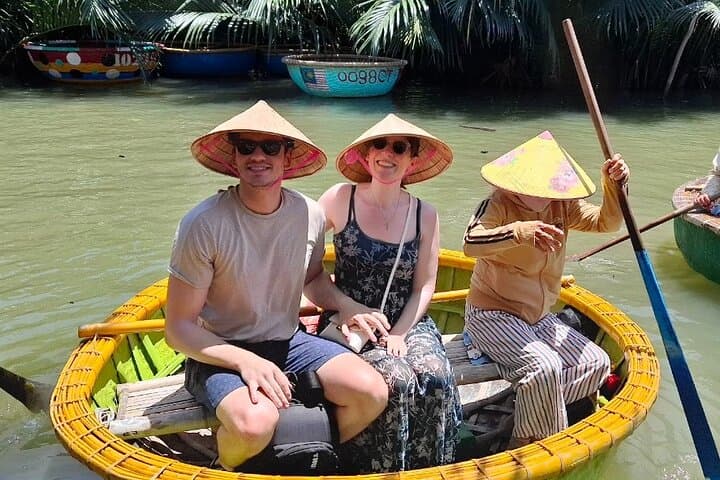 Hoi An Basket Boat Ride & Marble Mountains Sculptor Workshop from Da Nang