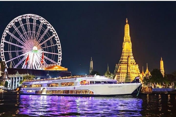 Moonlit Dinner on the Chao Phraya: White Orchid River Cruise in Bangkok