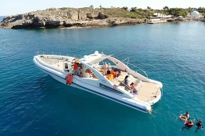 Rhodes Boat Trip to Kalithea, Anthony Quinn & Traganou — 4-Hour Powerboat Excursion