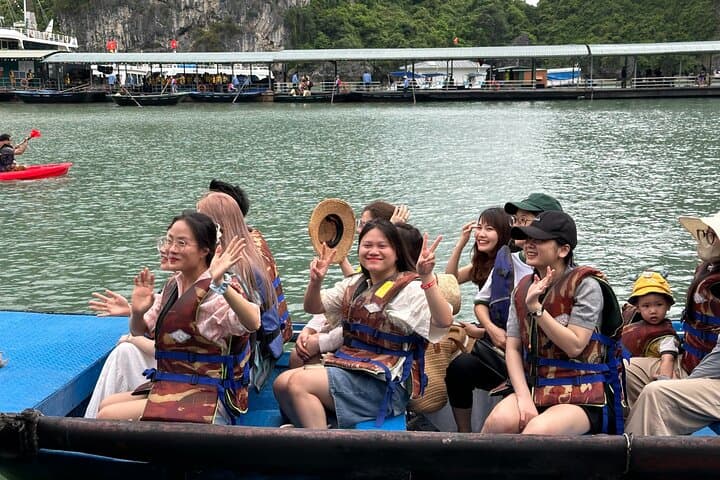 Full-Day Lan Ha Bay Lotus Cruise from Hanoi: Sung Sot, Kayaking & Titov Island