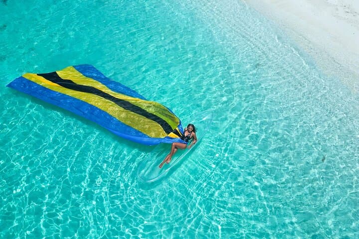 Floating Dress Clear Kayak Photoshoot at Saunders Beach, Nassau