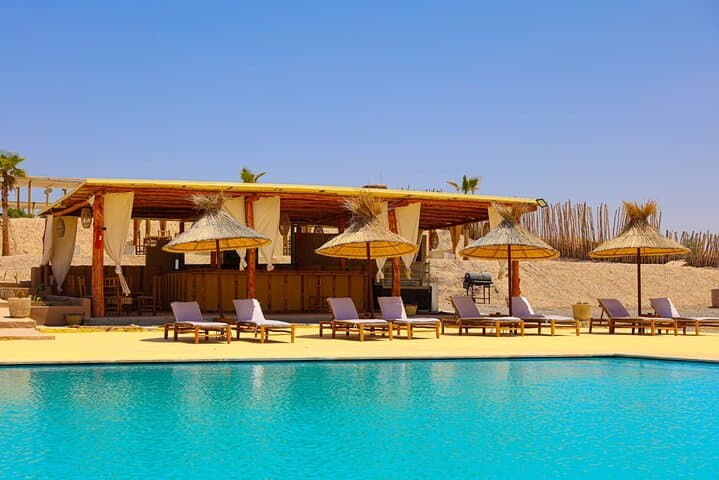 Escape to the Agafay Desert: Day Pass with Pool, Lunch & Transfers from Marrakech