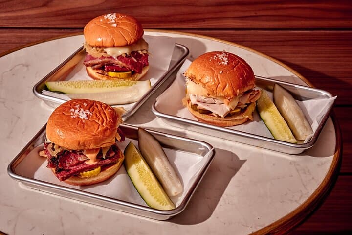Classic NYC Deli Lunch in Times Square — Pastrami, Pizza & Reuben Classics