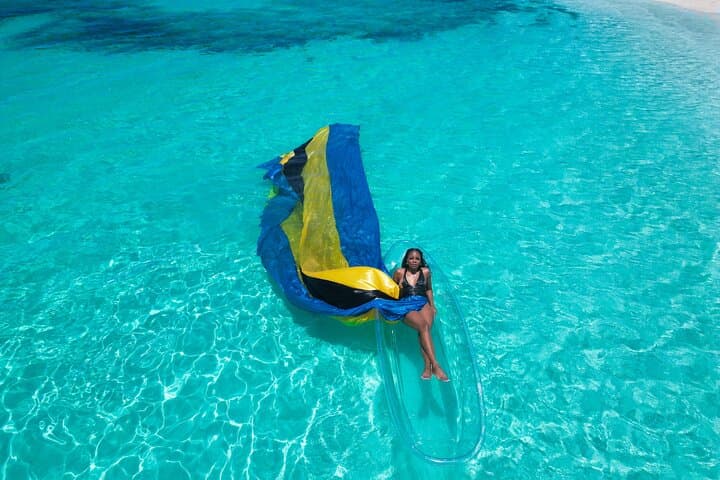 Floating Dress Clear Kayak Photoshoot at Saunders Beach, Nassau photo 6