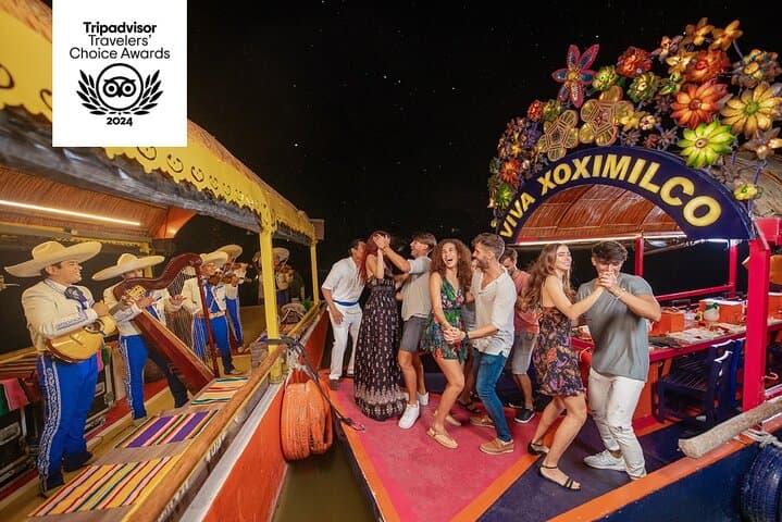 Xoximilco Boat Fiesta: Trajinera Night Cruise with Tequila Tasting in Cancun photo 2