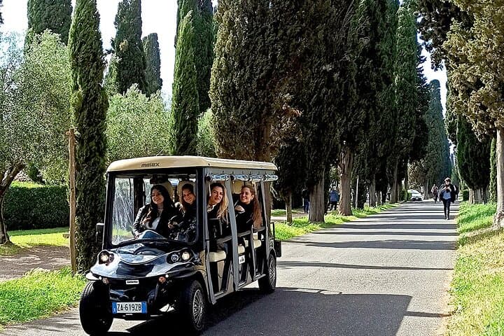 Appian Way Catacombs Guided Tour from the Colosseum — Golf Cart Shuttle & Skip‑the‑Line