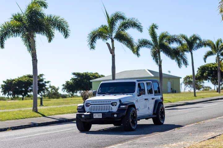 SoCoHo Luxe Private Jeep Wrangler Tour of Antigua — Long Bay, Water Caves & Cultural Stops