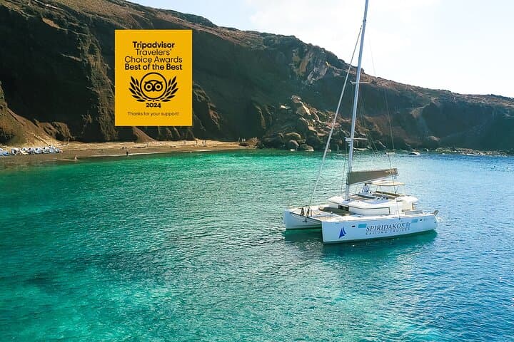 Santorini Catamaran Cruise from Vlychada — BBQ, Snorkel & Hot Springs photo 2