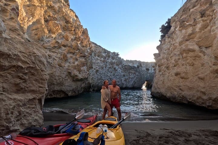 Sunset Kayak to Papafragas Cave in Milos — Semi‑Private Evening Coastal Tour photo 4