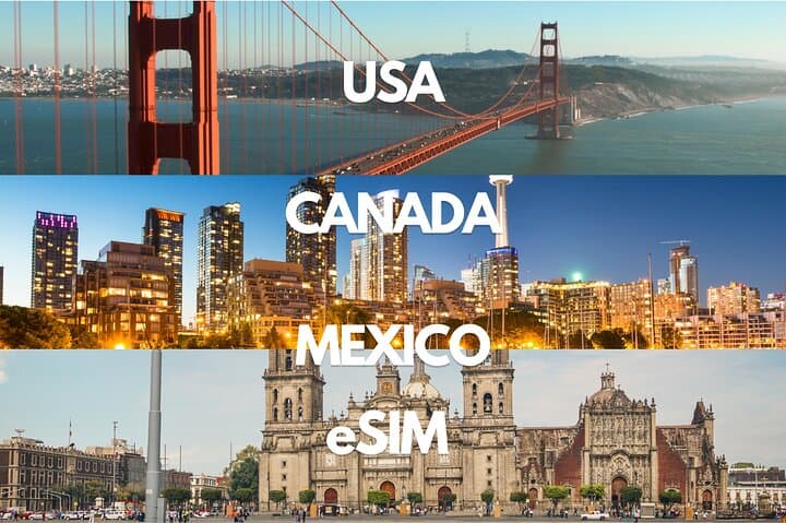 USA Canada Mexico Travel eSIM — Instant Prepaid Data (0.5GB Daily–10GB, 30 Days)