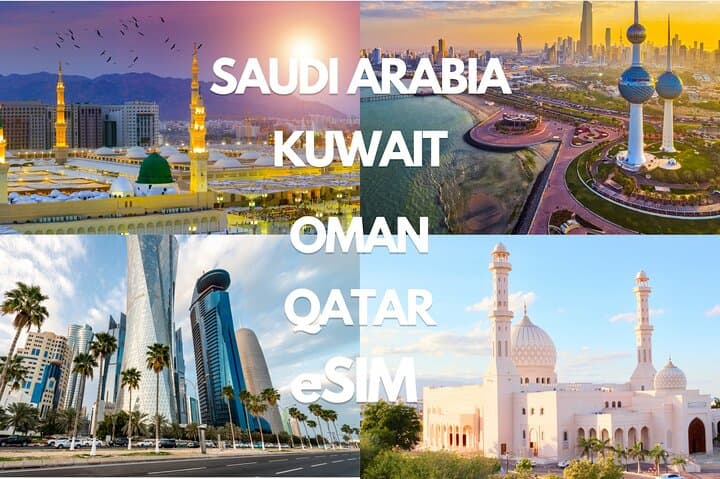 Instant Saudi Arabia Oman Kuwait Qatar Data eSIM — 30-Day Prepaid Mobile Data